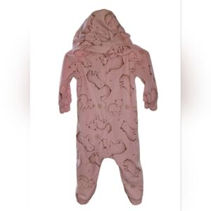 Child of Mine, pink bear, hooded with ears, onesie 12mth